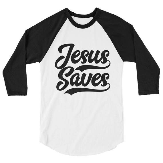 Christian Baseball Raglan TShirts Jesus Saves