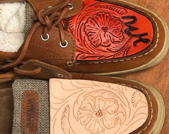 tooled leather sperrys