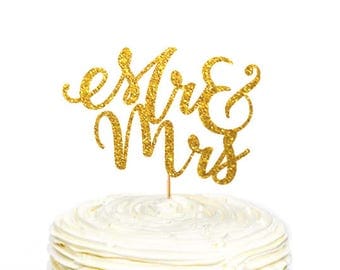 Mr mrs cake topper | Etsy