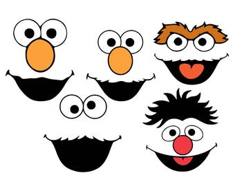 Sesame street faces | Etsy