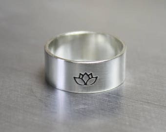 ON SALE TODAY Sterling Silver Lotus Flower Ring, Yoga Jewelry, Spiritual Ring