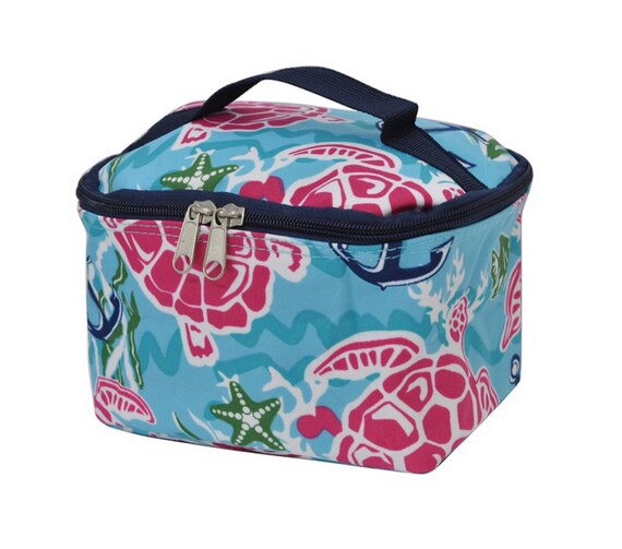 Sea Turtle Cosmetic Bag Turtle Makeup Tote Personalized