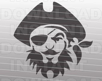 Pirate SVG File Cutting Template - Clip Art for Commercial and Personal Use - Cricut, SCAL, Cameo, Sizzix, Pazzles