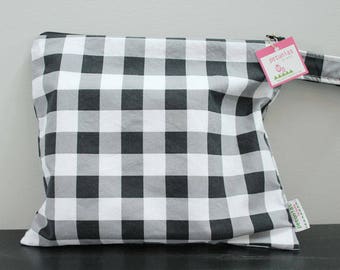 Wet Bag wetbag Diaper Bag ICKY Bag wet proof black check gym bag swim cloth diaper accessories zipper gift newborn baby kids beach bag
