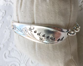 redeemed stamped spoon handle bracelet