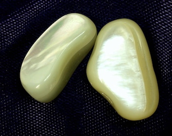 Vintage Mother of Pearl NUGGET Focal Beads 20mm pkg 2 shl28