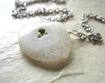 Solar Quartz Necklace, Quartz Gemstone Pendant Chain Strand Necklace , handmade artisan Gemstone Jewelry, Quartz Necklace, Solar Quartz