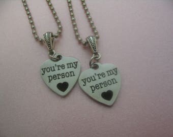 Two Youre My Person Necklace Set Jewelry Gift Friends or Sisters