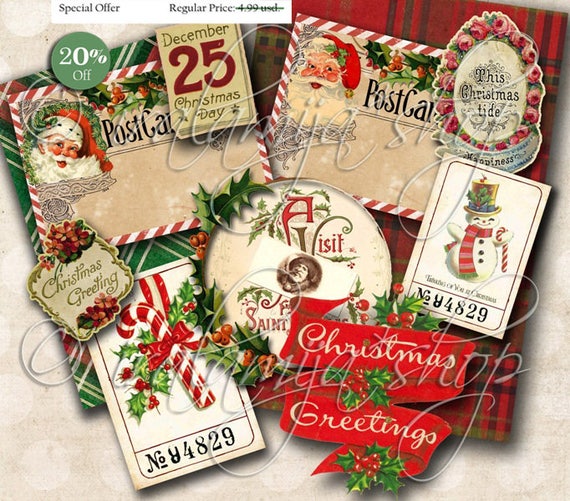 SANTA CLAUS Printable Digital Images /printable download