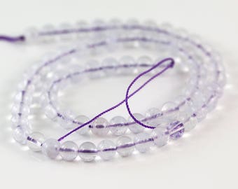 Lavender Quartz Round Beads - 6 mm - Lavender Quartz - Full Strand