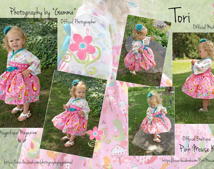 Pink Spring Dress - Girls Spring Dress - Pink Summer Dress - Girls Kimono Dress - Mothers Day - Baby Dress - Teen Dress - 12 mo to 14 years