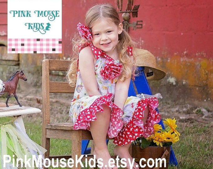 Valentine's Day Outfit - Little Girls Outfit - Ruffle Pants - READY TO SHIP - 2t only