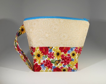 Mini zip - Lined Project Bag - 100% Cotton
