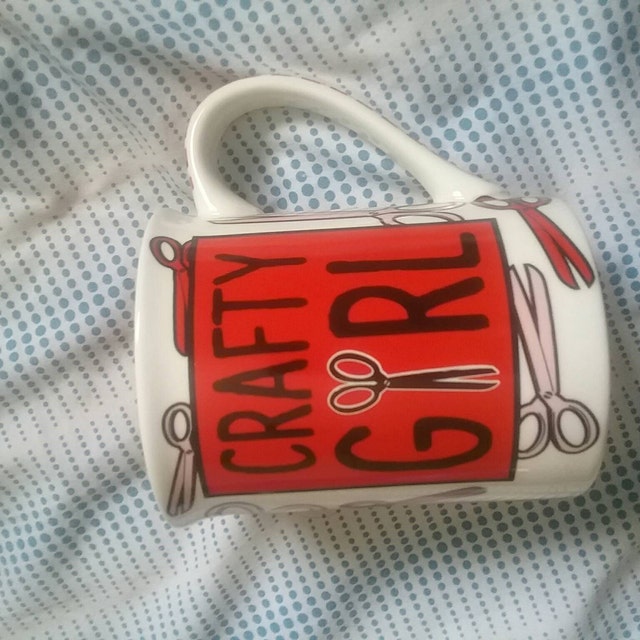 Crafty Girl mug for etsy shop owner maker knitter artist