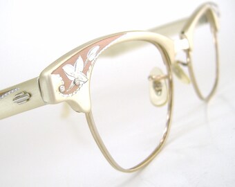 Vintage Cat Eye Eyeglasses Frame Decorative Flower Art Craft