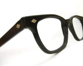 Vintage Mens Horn Rimmed Eyeglasses or Sunglasses Criss Nylon Frame NOS