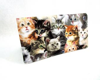 Beautiful Kittens Handmade Fabric Checkbook Cover/Washable