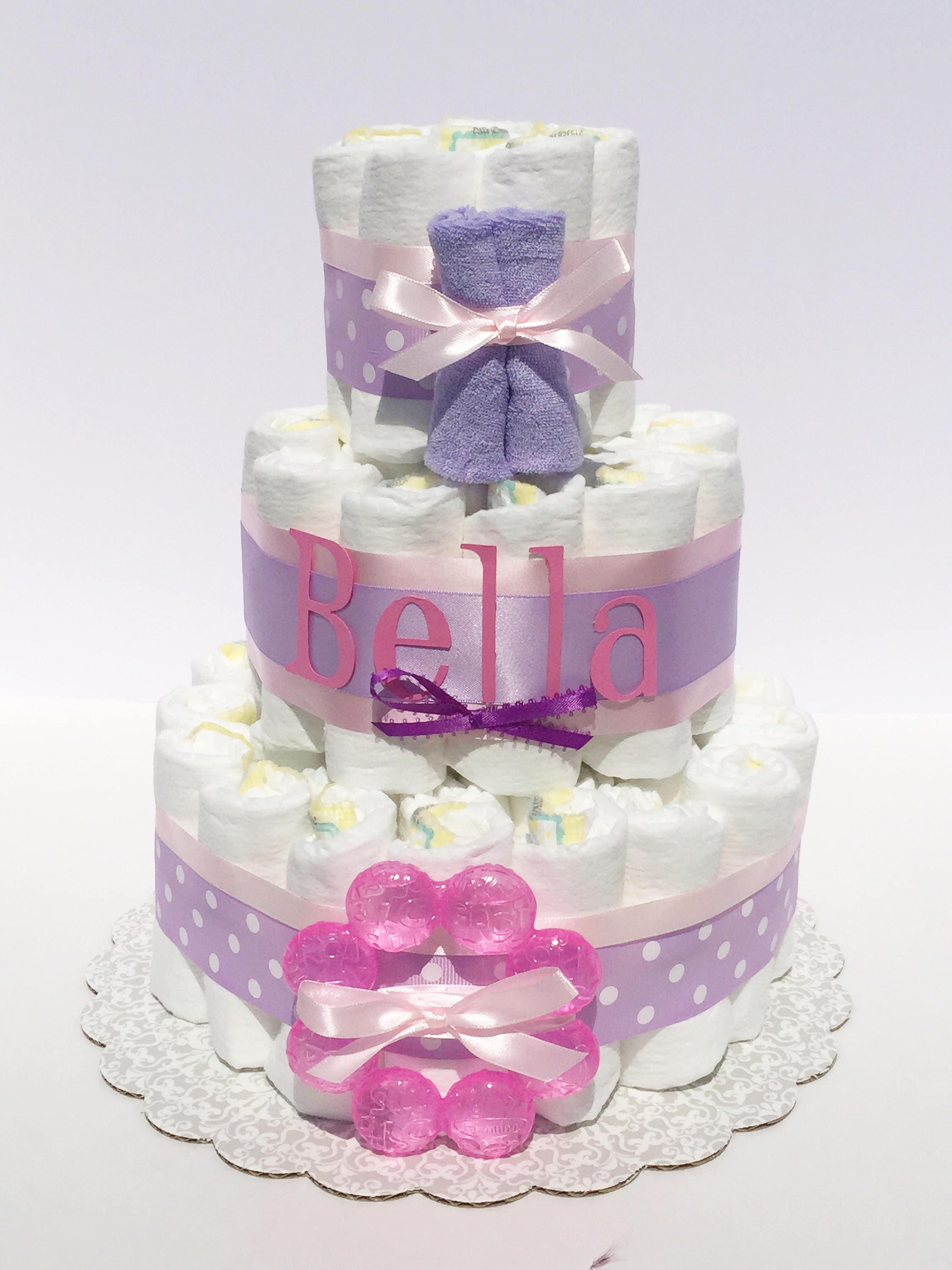 Girl Diaper Cake Girl Pink Diaper Cake Girl Diaper Cakes for