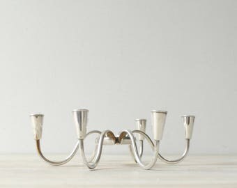 Vintage Silverplate Candelabra, Candle Holder