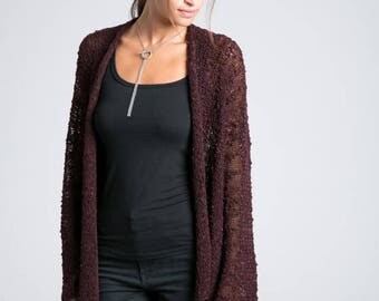 50% SALE NEW Oversize Cardigan / Long Cardigan / Open Cardigan / Long Sweater Blazer / Bohemian Throw / Knit Kimono / marcellamoda k - MC793