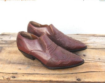 20% Off Sale Ankle Chelsea Booties Cognac Leather Winklepickers 1990s Ladies Size 6 Deadstock
