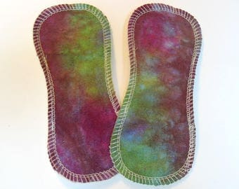 TWO 6inch TinyReusable Cloth Liners - raw tussah silk