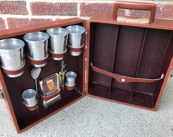 Vintage Londonaire Portable Pub Suitcase Complete Travel Bar