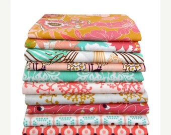 SALE 10% Off - Fat Quarter Bundle - Summerlove by Patricia Bravo - Sunkissed Palette - Art Gallery Fabrics - 9 pcs