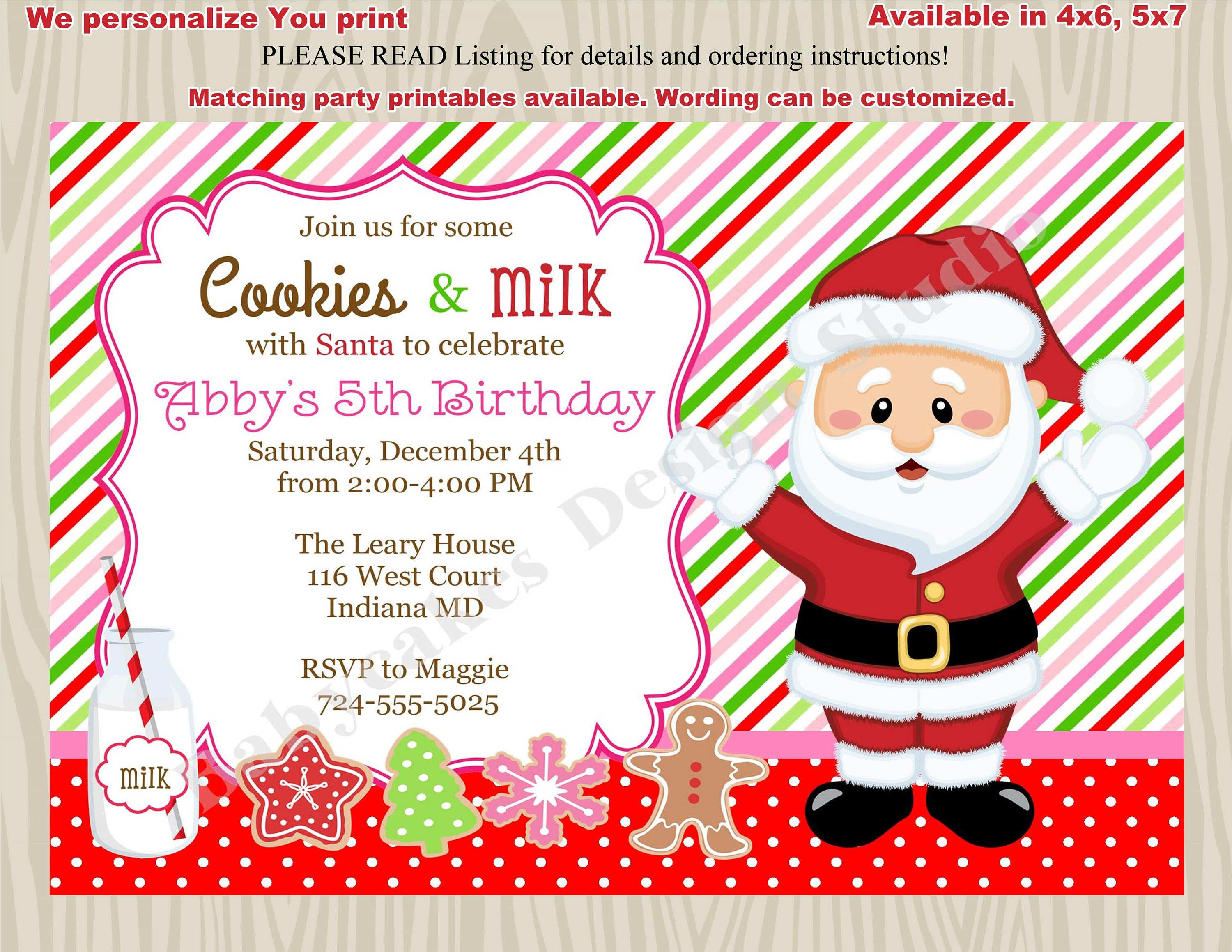 Santa Birthday Party Invitations 8