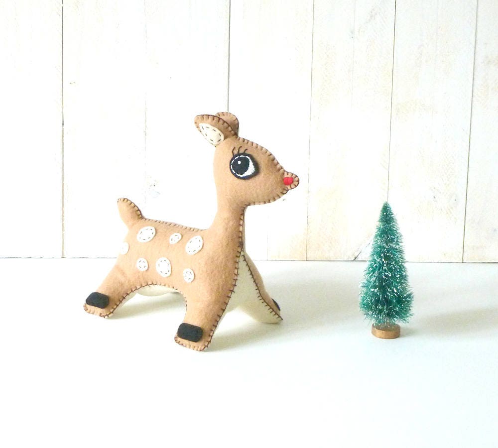 Felt Deer Pattern, Stuffed Deer Sewing Pattern, Woodland Deer Hand ...