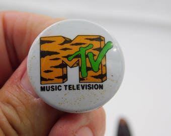 Vintage 1980's 90's MTV Music Television Pin Pinback Button DR26