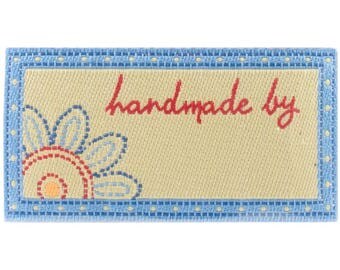 Sewing Labels Iron-On Lovelabels Handmade By - Blue BL-LL2594 Non Customizable