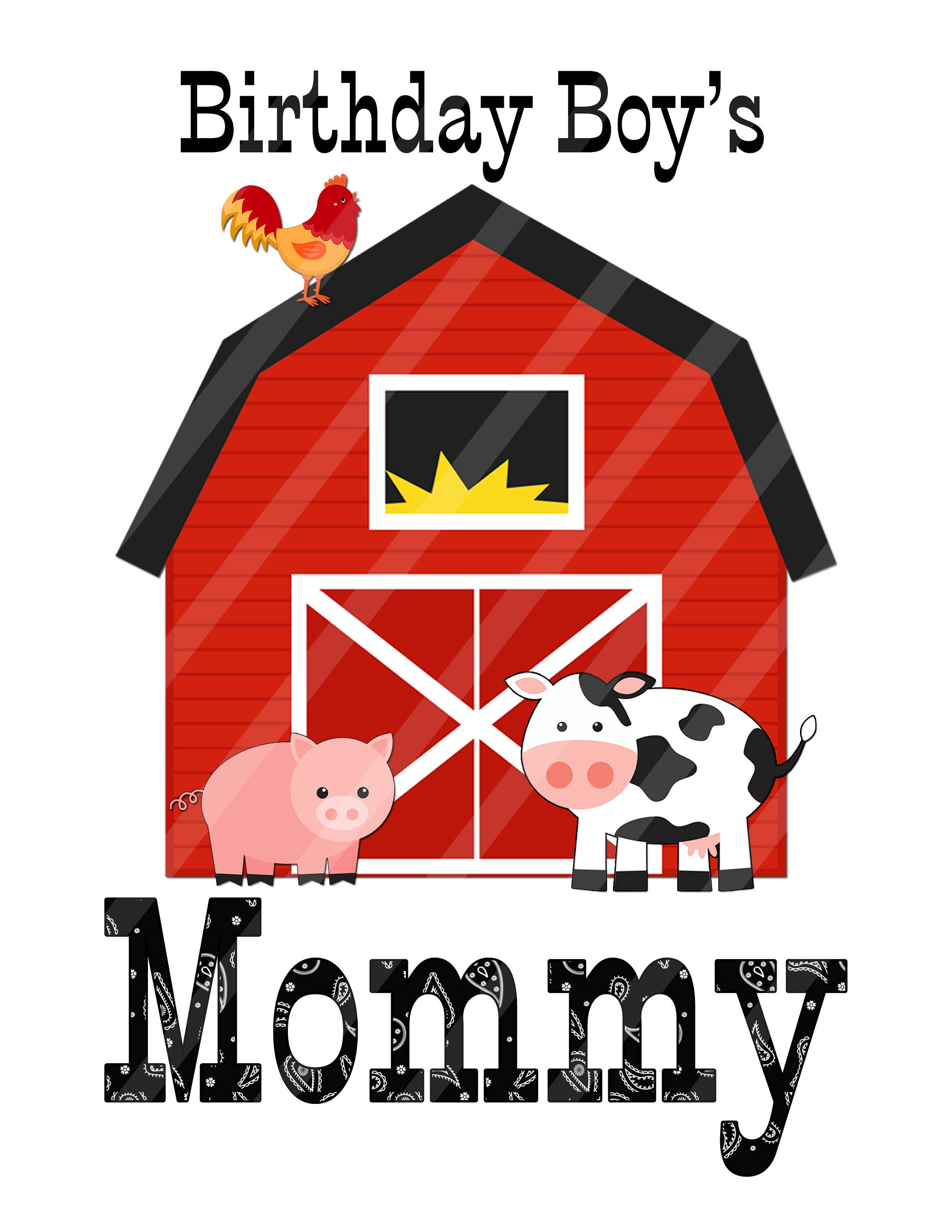 Down On the Farm Theme Family Set Digital Printables for