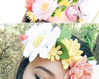 Felt Flower Snapchat Crown