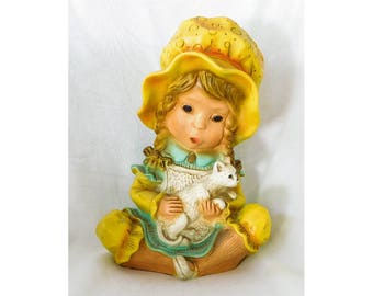 Alice & Kitty Universal Statuary 293 c1974 Plaster Figurine