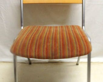 Vintage Retro Pair 2 Mid Century Modern Thonet Chairs Bentwood Beech Backs Chrome Legs Two Office Chairs Waiting Room Set