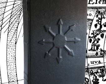 Chaos Star - Blank Leather Journal or Sketchbook - Black