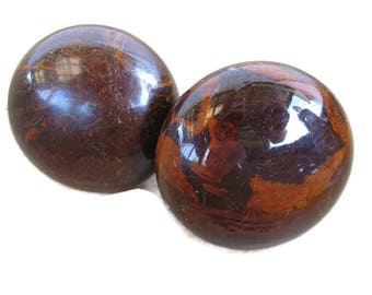 pair of Bennington ceramic doorknobs, 1890's