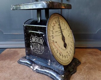 Vintage Black Kitchen Scale, American Cutlery Co., Chicago, Kitchen Decor, Collectible