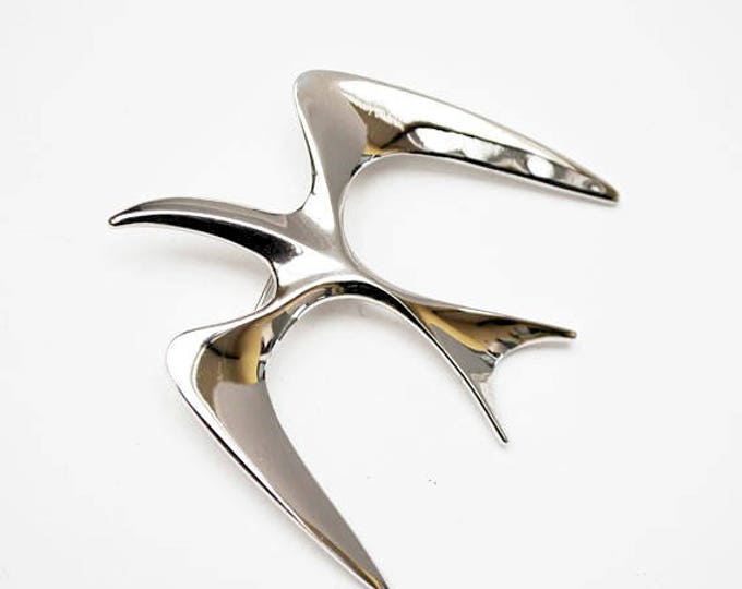 Silver Bird Brooch - Signed Sarah Coventry - Mr Sea Gull - Modern