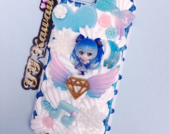 Custom Kawaii Vocaloid Hatsune Miku including Snow Miku Decoden Phonecase for Iphone 6 Plus Samsung Galaxy and more