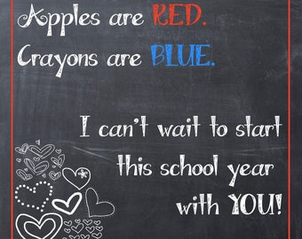 First Day of School Card for Teachers or Students - Welcome Back Sign - Prep Night Treats - Meet the Teacher Gift