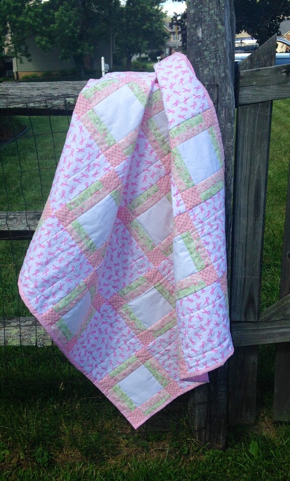 Breast Cancer Autograph Quilt Prayer Shawl Lap Quilt
