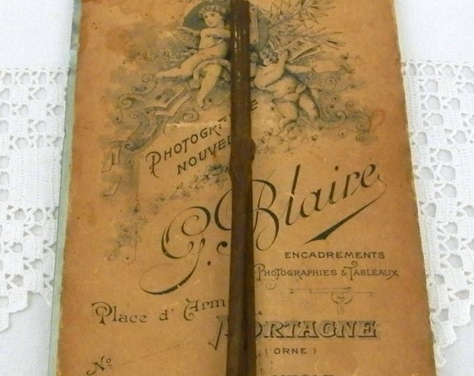 Antique French Beveled Glass Picture Frame Embossed Metal Ribbon Surround with Original Photograph, Napoleon 3 Thick Glass Portrait Frame Antique French Beveled Glass Picture Frame Embossed Metal Ribbon Surround with Original Photograph, Napoleon 3 Thick Glass Portrait Frame