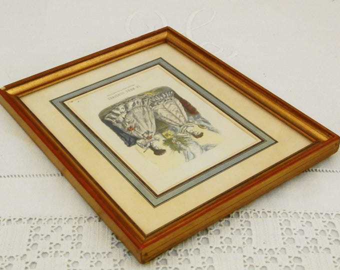 Antique French Framed Colored Engraving Picture from " La Mode Illustrée" in Gold Gilt Frame, Victorian Era Fashion, Napoleaon 3 Dress Antique French Framed Colored Engraving Picture from " La Mode Illustrée" in Gold Gilt Frame, Victorian Era Fashion, Napoleaon 3 Dress