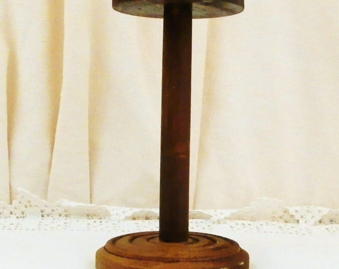 Vintage Wooden Hat Stand, Shop Display for Hat and Wig made of Turned Wood, Wig / Hat Rest, Vintage French Country Cottage Decor,