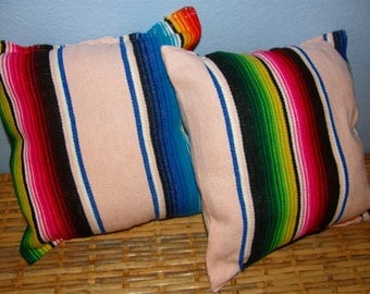 Handwoven Mexican Serape Large 200cm x 147cm - Pink
