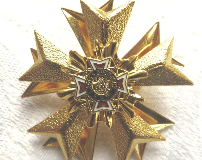 Vintage Maltese Cross Pin, Heraldic Brooch, VFW Ladies Auxiliary Pin Vintage VFW Jewelry World War ll Jewelry