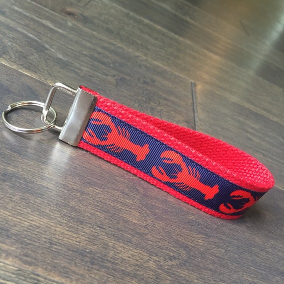 Maine Boston lobster key fob keychain wristlet