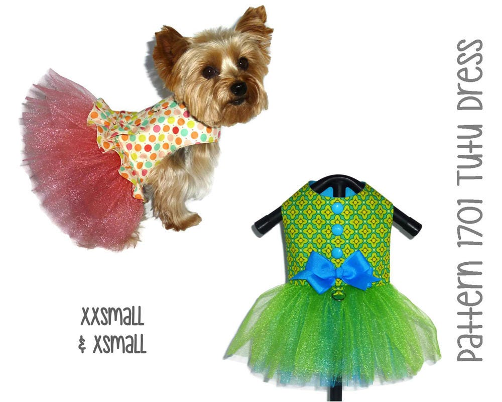 Tutu Dog Dress Pattern 1701 XXSmall & XSmall Dog Clothes